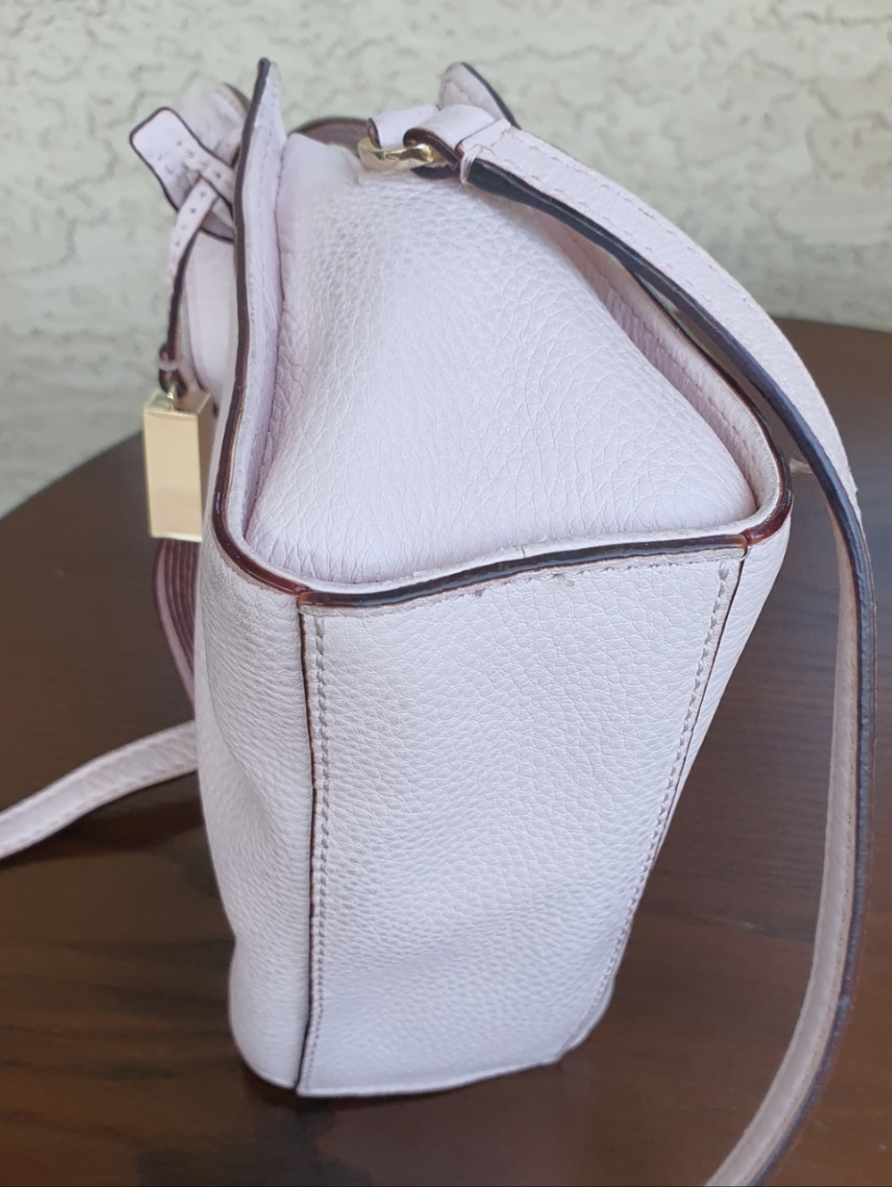 Kate Spade Grey St Mini Dominique Satchel Magnolia Pink Pebble Leather Crossbody - Picture 8 of 13
